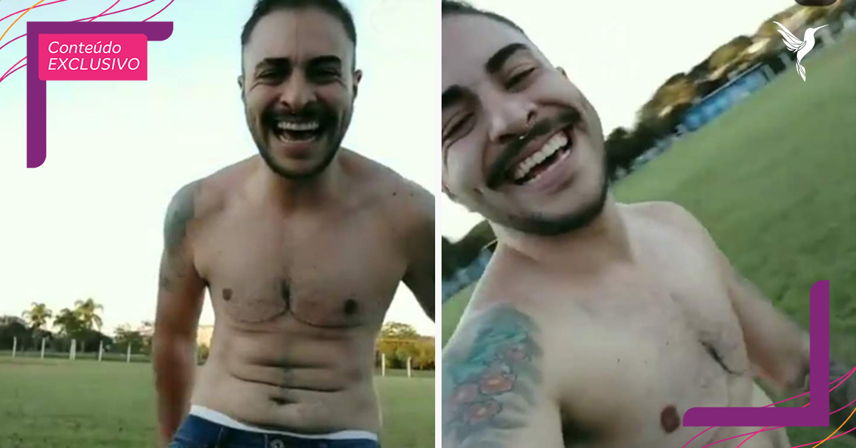 homem trans vídeo celebrando novo corpo