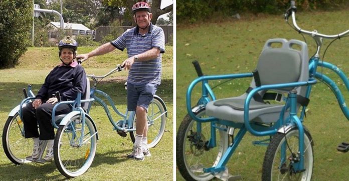 Idoso adapta bicicleta para passear com esposa com Alzheimer