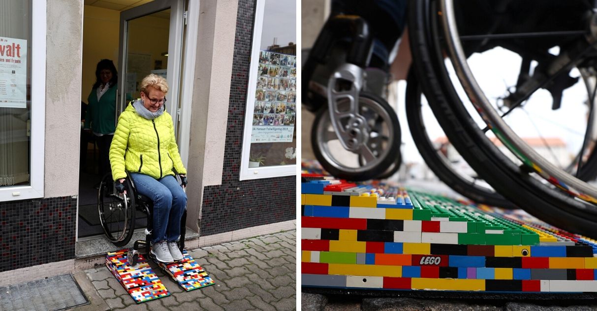 Idosa cadeirante constrói rampas de Lego na Alemanha