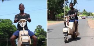 adolescente constrói moto elétrica madeira movida energia solar