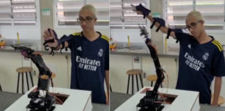 estudante testa braço robótico capaz de ajudar crianças com paralisia cerebral