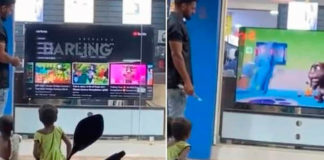 funcionário põe desenhos em tv de loja para meninos em situação de rua assistirem