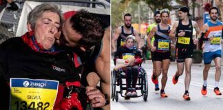 maratonista corre prova empurrando a mãe em cadeira de rodas