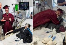 estudante se forma no ensino médio ao lado da cama da mãe no hospital