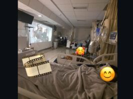 hospital exibe filme para pacientes em leito de uti